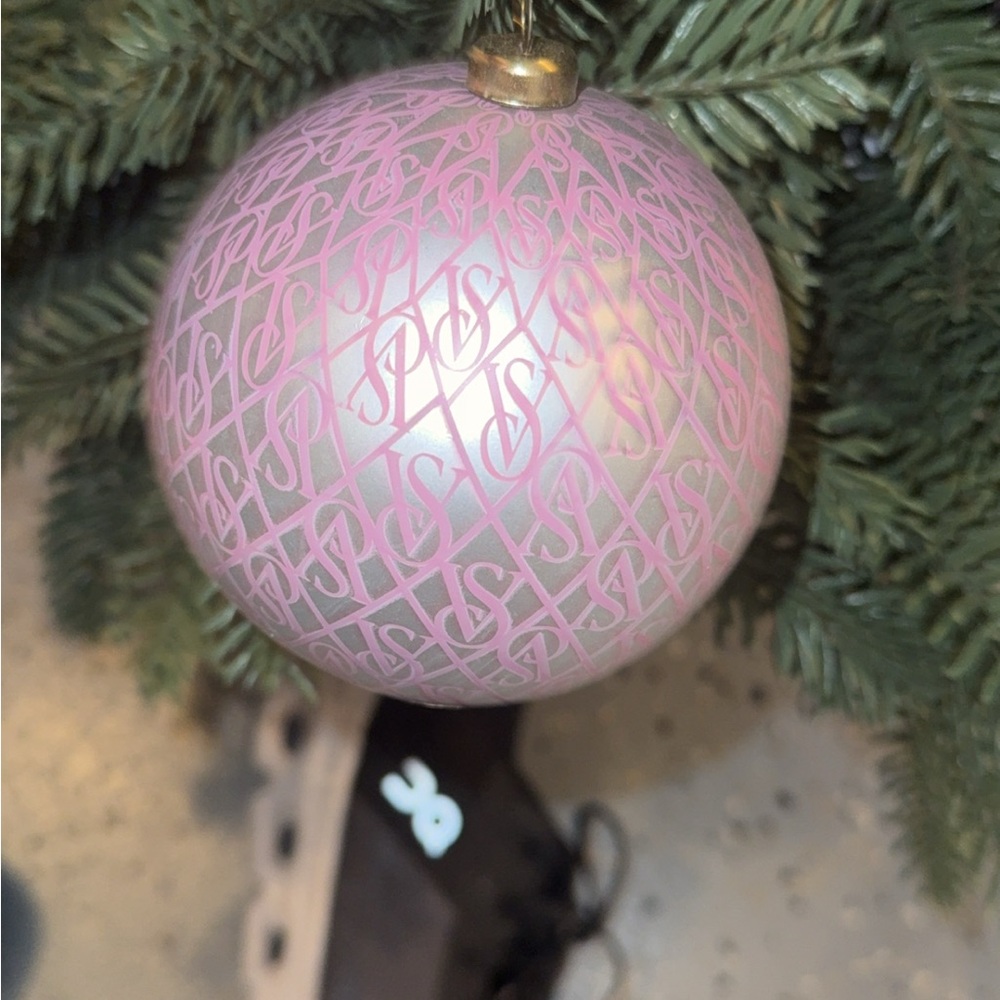 Victoria's Secret Pink Holiday Ornament with Letters Design